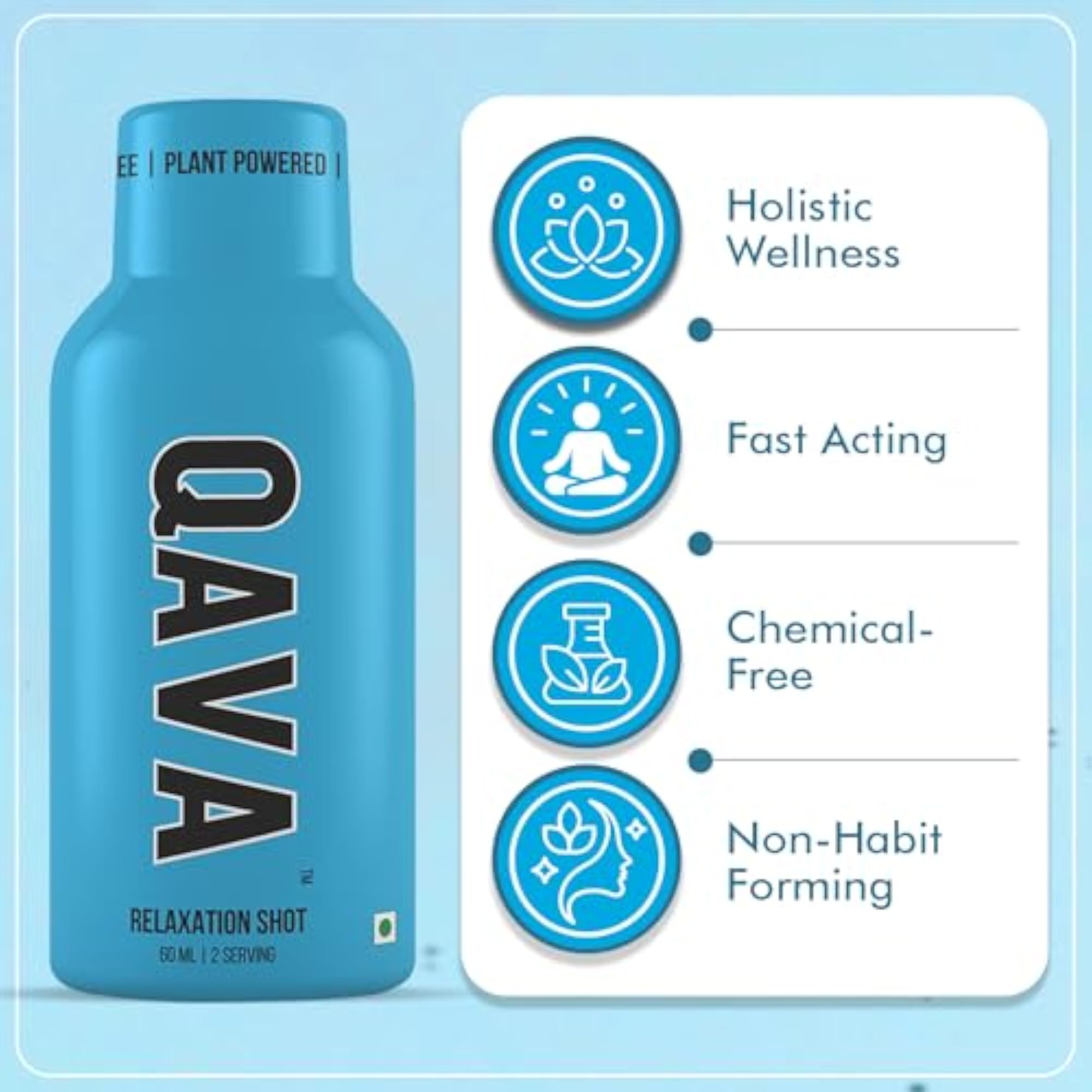 QAVA Relaxation Shot, Plant-Powered Stress Relief